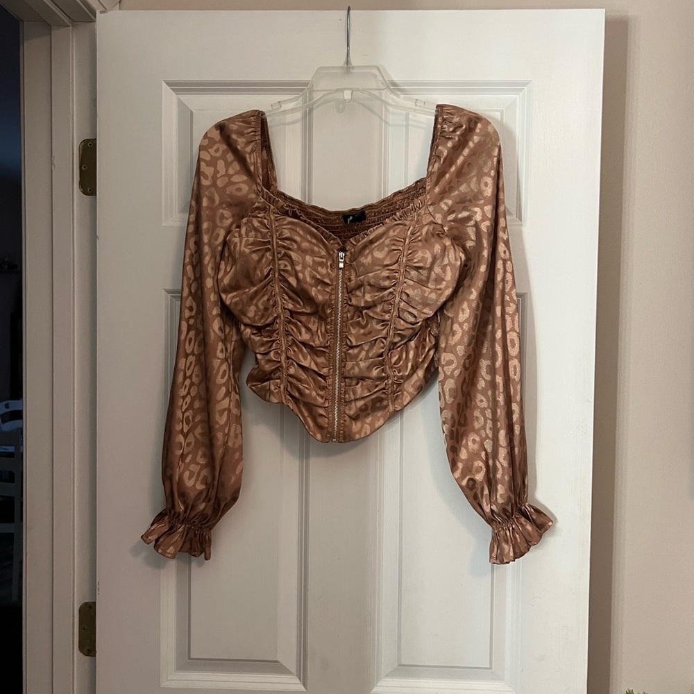 Privy Tan Zipper Top